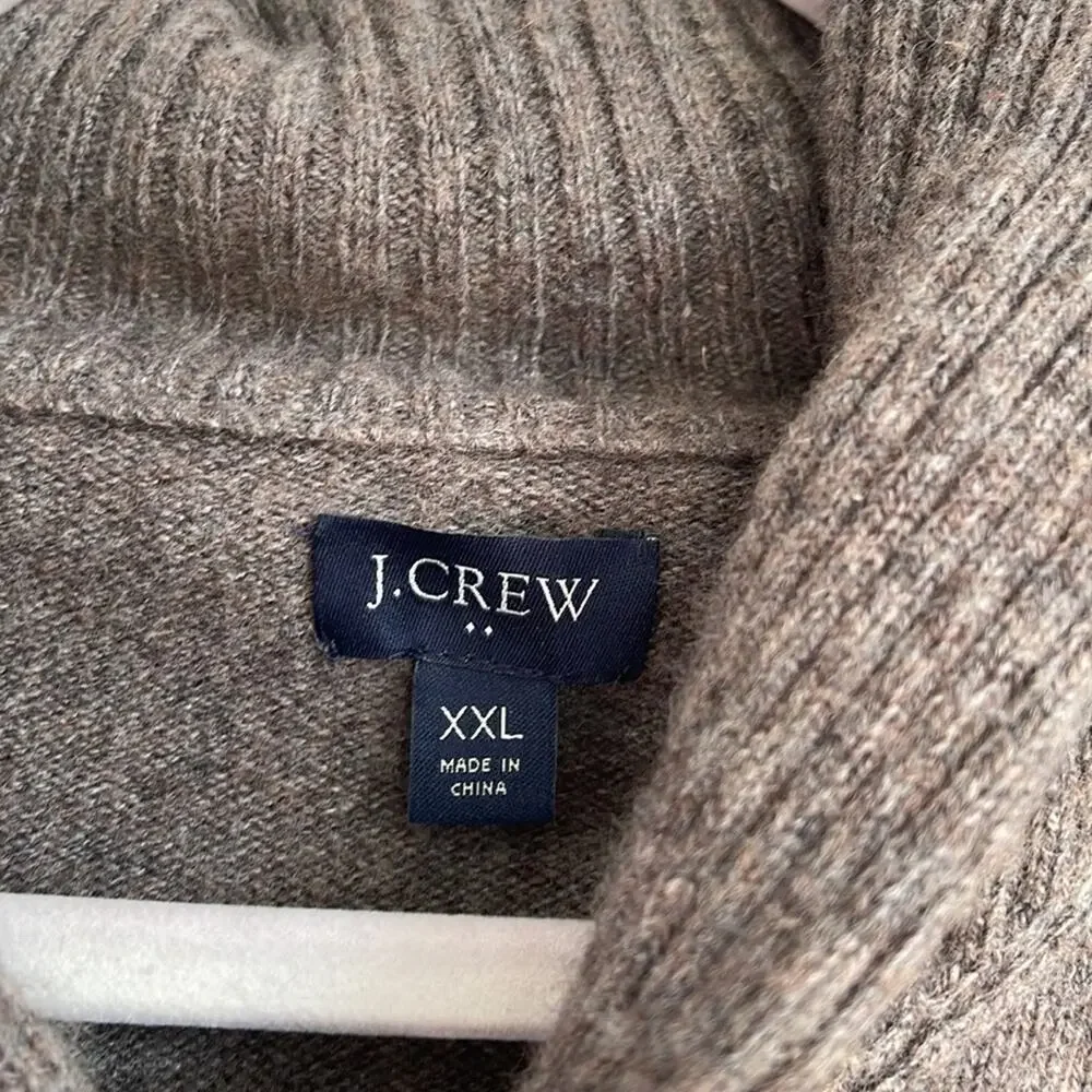 J. Crew lambs wool blend shawl collar pullover sweater sz XXL